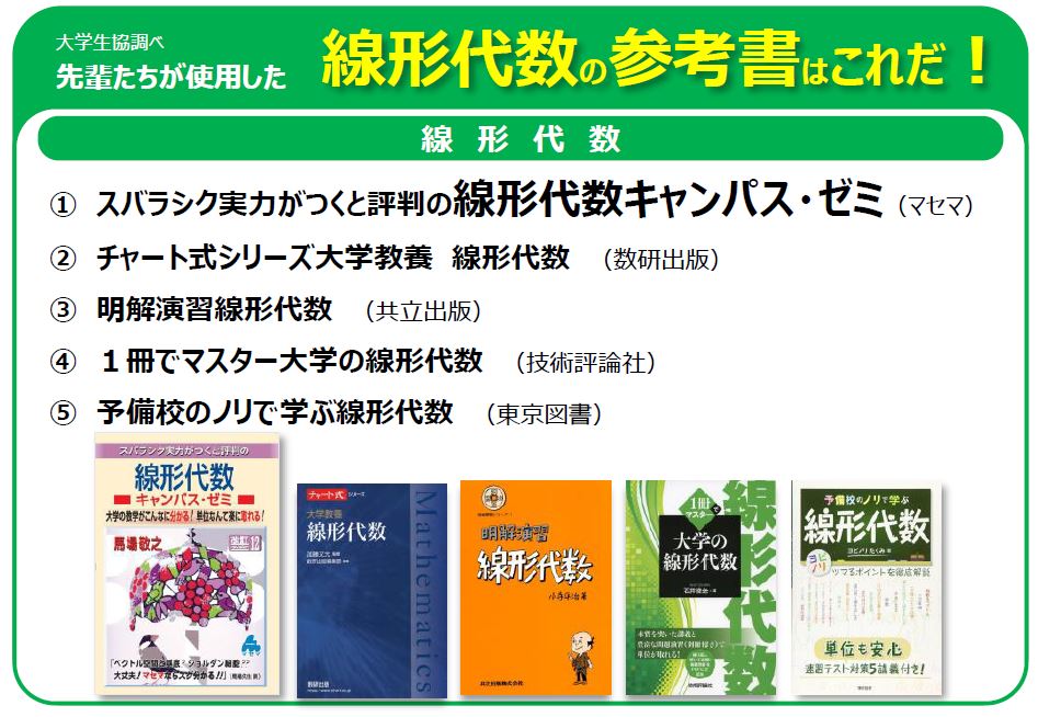 先輩たちが使用した数学参考書はこれだ！2025年版｜大学生協
